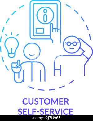 Customer self service blue gradient concept icon Stock Vector