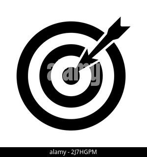 Target With Arrow icon. Arrow hit center target. Vector illustration Stock Vector