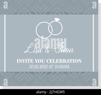 Isolated rings names wedding invitation vector illustration Stock Vector