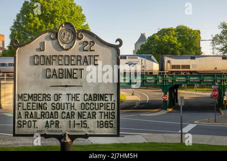 Confederate Cabinet marker in Greensboro NC Stock Photo