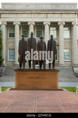 February One AT & T Four Monument on the campus of North Carolina Agricultural and Technical State University in Greensboro NC Stock Photo