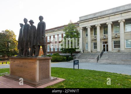 February One AT & T Four Monument on the campus of North Carolina Agricultural and Technical State University in Greensboro NC Stock Photo