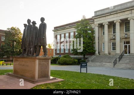 February One AT & T Four Monument on the campus of North Carolina Agricultural and Technical State University in Greensboro NC Stock Photo