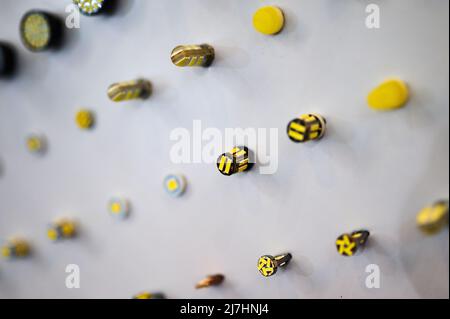 Small yellow led lamps for automobile equipment on white Stock Photo