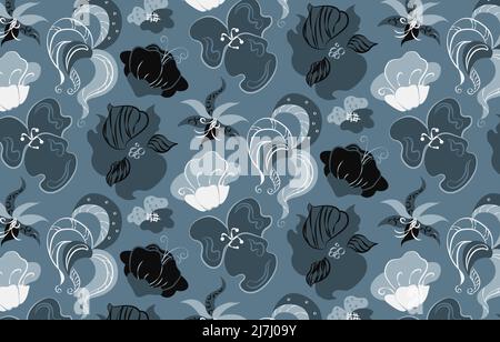 Beautiful delicate pattern with different flowers  Stock Vector