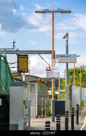 Railway station in Alvechurch, Worcestershire, England. Stock Photo