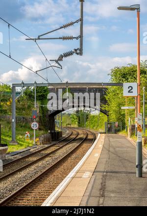 Railway station in Alvechurch, Worcestershire, England. Stock Photo