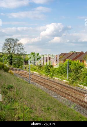 Railway station in Alvechurch, Worcestershire, England. Stock Photo