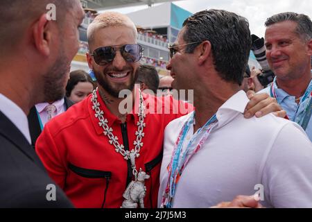 Miami, USA, 08/05/2022, Miami International Autodrome, Miami, United States on 8 May 2022 Maluma during the F1 - FORMULA 1 CRYPTO.COM MIAMI GRAND PRIX 2022, Eleanor Hoad Stock Photo