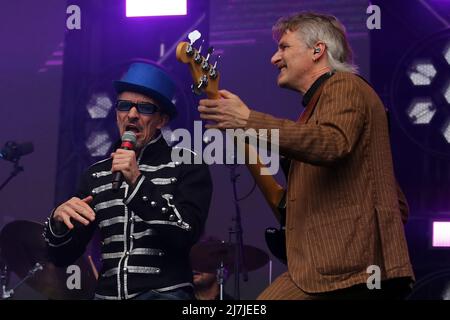 Torino, Italy. 08th May, 2022. Cristina d'Avena and the band 'Gem Boy' at the Eurovision Village in Turin (Photo by Daniela Parra Saiani/Pacific Press) Credit: Pacific Press Media Production Corp./Alamy Live News Stock Photo