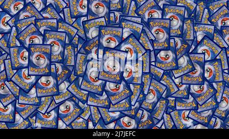 Prague, Czech Republic - April 3 2022: Back side of Pokemon cards and  smartphone smart phone with open online version of Pokemon Trading Card  Game Stock Photo - Alamy