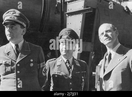 Albert Speer, Field Marshal Erhard Milch and Willi Messerschmitt Stock Photo