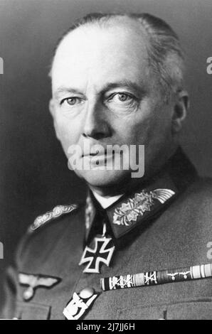 Günther Adolf Ferdinand von Kluge was a German field marshal during World War II who held commands on both the Eastern and Western Fronts. He commanded the 4th Army of the Wehrmacht during the invasion of Poland in 1939 and the Battle of France in 1940, earning a promotion to Generalfeldmarschall. Kluge went on to command the 4th Army in Operation Barbarossa (the invasion of the Soviet Union) and the Battle for Moscow in 1941. Stock Photo