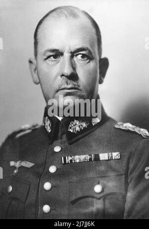 A portrait of Wermacht Field Marshal Wilhelm List. List commanded the 14th Army in the invasion of Poland and the 12th Army in the invasions of France, Yugoslavia and Greece. In 1941 he commanded the German forces in Southeast Europe responsible for the occupation of Greece and Yugoslavia. In July 1942 during Case Blue, the German summer offensive in Southern Russia, he was appointed commander of Army Group A,. Stock Photo