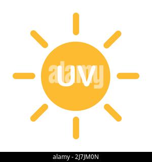 UV radiation icon vector solar ultraviolet light symbol for graphic design, logo, website, social media, mobile app, UI illustration. Stock Vector