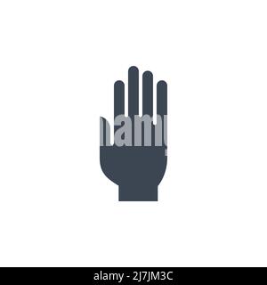 Hand Glyph Vector Icon. Hand sign. Isolated on the White Background Stock Vector