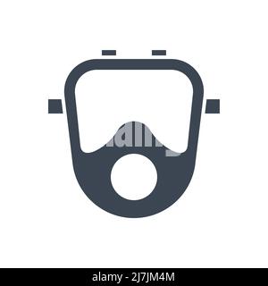 Gas mask related vector glyph icon. Gas mask sign. Isolated on white background. Editable vector illustration Stock Vector