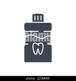 Mouth Rinse Related Vector Glyph Icon. Mouth Rinse Sign. Isolated on White Background. Stock Vector