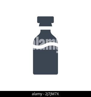 Medical Bottle Related Vector Glyph Icon. Bottle sign. Drugs icon. Isolated on White Background Stock Vector
