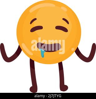 Emoji drooling emoticon character vector set. Emojis starving, licking ...