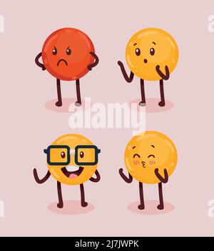 four emojis characters icons Stock Vector