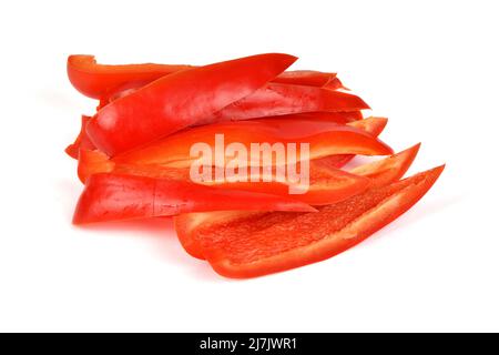 Fresh sliced paprika, Bell Pepper, isolated on white background. High resolution photo. Full depth of field. Stock Photo