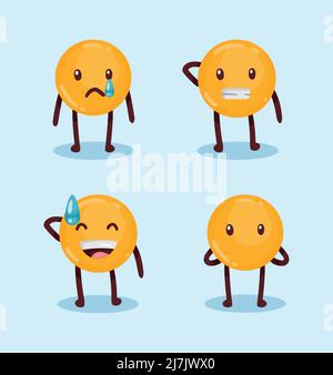 four emoticons characters icons Stock Vector