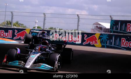 May 8th, 2022: George Russell, Mercedes-AMG Petronas F1 Team driver #63 during the Formula 1 Crypto.com Miami Grand Prix in Miami, FL . Jason Pohuski/CSM Stock Photo