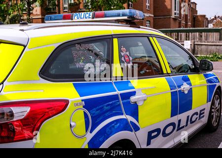 Epsom Surrey, London, May 09 2022, Police Patrol Squad Car Parked With No People Stock Photo