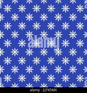 Wooden ship wheel seamless pattern. Steering wheel. Stock Vector
