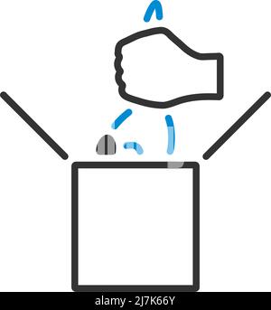 Rabbit In Magic Box Icon. Editable Bold Outline With Color Fill Design. Vector Illustration. Stock Vector