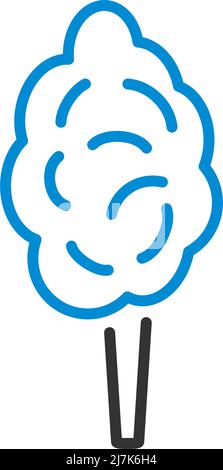 Cotton Candy Icon. Editable Bold Outline With Color Fill Design. Vector Illustration. Stock Vector