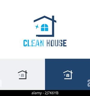 Clear Clean Spotless House Building Abstract Modern Logo Stock Vector