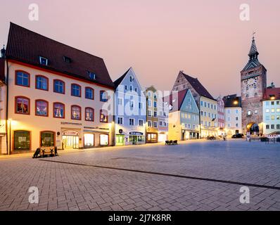 Germany Bavaria Romantic Road. Landsberg am Lech. Hauptplatz square Stock Photo