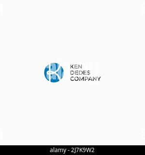 Simple letter K logo design icon template element with circle Stock Vector