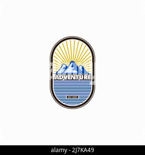Logo design, mountain illustration, outdoor adventure vector graphic Stock Vector