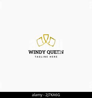 luxury crown logo, letter W, and shield Stock Vector