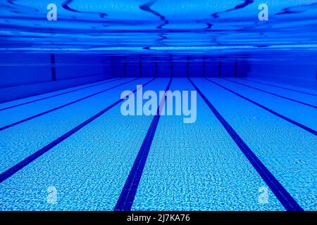 Swimming Pool Underwater Sport background Stock Photo