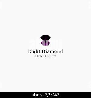 number 8 abstract logo design for jewelry business Stock Vector