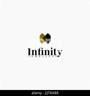 abstract logo design infinity + diamond Stock Vector