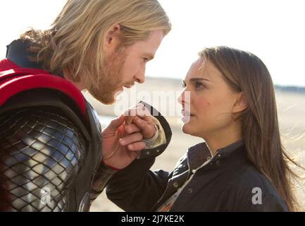 THOR 2011  Paramount Pictures film with Chris Hemsworth and Natalie Portman Stock Photo