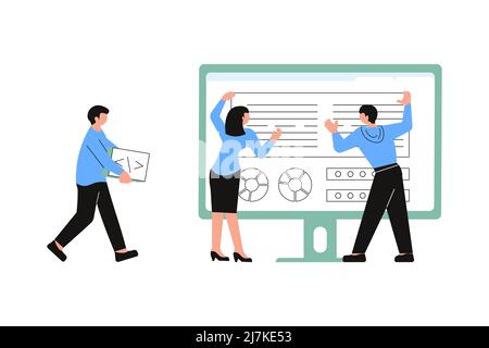 Operating system update, software updating process Stock Vector
