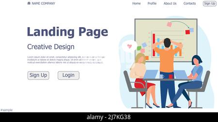 Website landing page business concept design concept - Vector illustration Stock Vector