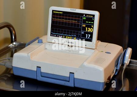 Cairo Egypt November 21 2021 Cardiotocography Device Placed On cairo-egypt-november-21-2021-cardiotocography-device-placed-on