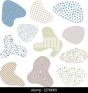 collection of abstract colorful blob shaped graphic elements, vector illustration Stock Vector