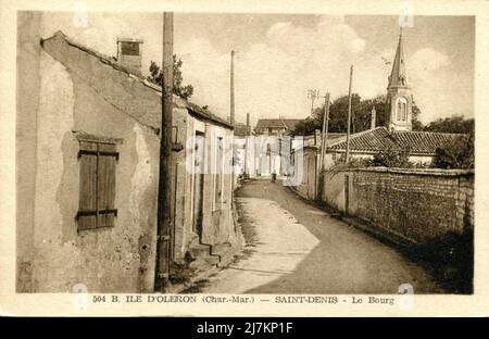Saint-Denis-d'Oléron, Ile d'Oléron Department: 17 - Charente-Maritime Region: Nouvelle-Aquitaine (formerly Poitou-Charentes) Vintage postcard, late 19th - early 20th century Stock Photo