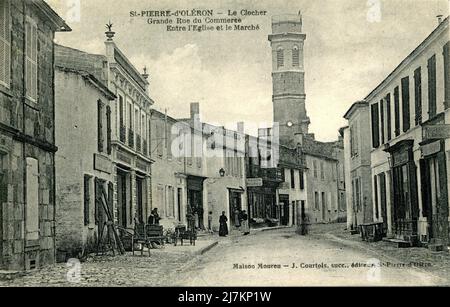 Saint-Pierre-d'Oléron, Ile d'Oléron Department: 17 - Charente-Maritime Region: Nouvelle-Aquitaine (formerly Poitou-Charentes) Vintage postcard, late 19th - early 20th century Stock Photo
