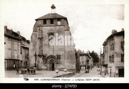 Laroquebrou Department: 15 - Cantal Region: Auvergne-Rhône-Alpes (formerly Auvergne) Vintage postcard, late 19th - early 20th century Stock Photo