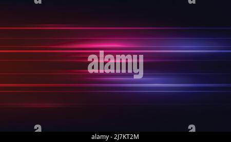 Modern abstract high-speed light effect. Technology futuristic dynamic motion on blue background with copy space for banner or poster. Stock Vector