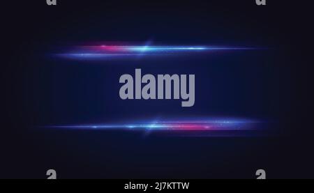 Modern abstract high-speed light effect. Abstract background with beams of light. Technology futuristic dynamic motion. Movement pattern for banner. Stock Vector